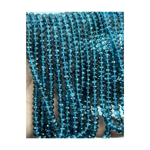 Cuentas Rondelle facetadas de Topacio azul natural de calidad AAA, hebra suave de 8 pulgadas, 12-15mm aprox. Tamaño para la fabricación de joyas - Product Image 4