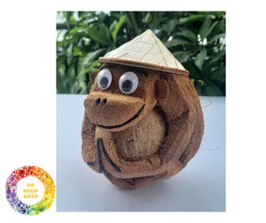 Décor unique de singe de noix de coco-Sculptures en coquille de coco artisanales, Art animalier de qualité supérieure du Vietnam Artisans Animaux de noix de coco - Product Image 5