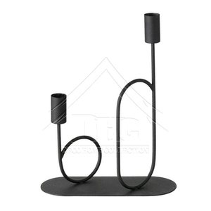 Candelabro Cónico Negro Mate de Lujo al por Mayor, Portavelas Decorativo Circular de Metal para Sala de Estar, Centro de Mesa para Eventos - Product Image 5