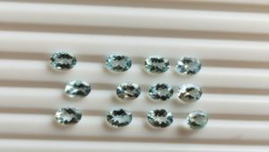 Piedra de Aguamarina azul personalizada del fabricante 5X7mm Corte ovalado natural Piedra preciosa facetada Joyería azul Productor de piedras preciosas sueltas - Product Image 2