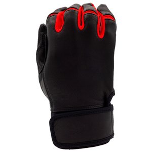 Conception de manchette courte Couleur noire et rouge Gants de frappe de baseball en cuir Gants de frappe de baseball de qualité supérieure à prix raisonnable - Product Image 1