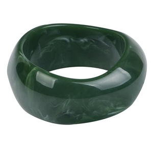 Pulsera de mármol de carey verde Vintage para mujer, brazalete ancho grueso multicolor con arte de resina BLING Look para fiestas - Product Image 3