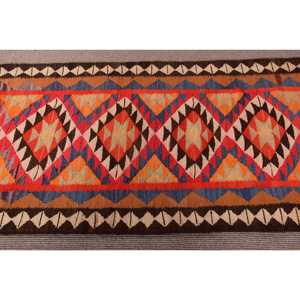 2.9x9.5 ft Rug, <b>Runner</b> Turkish Rug, <b>Red</b> Kilim Polka dot Rug - Product Image 4