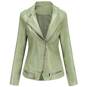 Chaqueta de motorista de cuero para mujer, chaqueta de cuero auténtico elegante ajustada, ropa de moda al por mayor, diseño personalizado, chaqueta de cuero para mujer de Pakistán - Product Image 1
