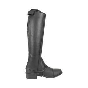 Demi-chaps noirs pour l'équitation, conçus pour une meilleure adhérence à la selle, le confort du cavalier, la facilité de marche et des performances stables - Product Image 4