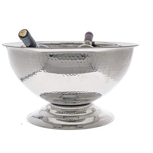 Bol à punch élégant en cuivre martelé finition or rose sur piédestal pour bars, hôtels, mariages et événements festifs (vente en gros) - Product Image 6