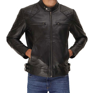 Blouson aviateur en cuir de mouton pour homme au meilleur prix, col montant, léger, qualité supérieure, daim, 100% cuir de vache véritable - Product Image 3
