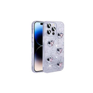 Funda Protectora de Silicona con Diseño de Corazón de Lujo Netzy, Blanca, Resistente a Impactos, con Brillo y Purpurina, para iPhone 14 Pro Max y 7 Plus - Product Image 1