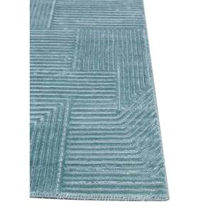 Tapis en laine et soie de bambou noué à la main bleu azalée, motif géométrique abstrait, pour la maison, le couloir, rectangulaire, patchwork AIWB-3061 pour adolescents - Product Image 4