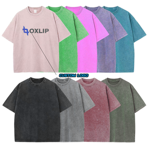 OEM Retro Polyester/Cotton 240g Heavyweight <b>Men's</b> Oversized T-Shirt Custom Logo Solid Pattern Breathable Fabric Vintage Design - Product Image 1