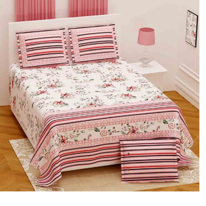 Sábana de cama doble hecha a medida, en sarga sábana de algodón con estampado multicolor, tamaño king, libre, 108x108 pulgadas - Product Image 4
