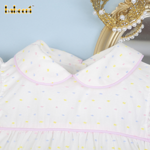 Conjunto de Romper con Estampado de Puntos en Colores Pastel para Bebés Niñas, Temporada de Primavera, 100% Algodón Orgánico, Certificado OEKO-TEX, No Tóxico, OEM ODM - Product Image 4