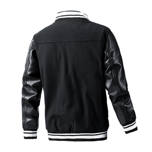 Chaqueta Universitaria Personalizada de Lana/Poliéster Transpirable y Ecológica de BOBBIN INDUSTRIES para Hombre, Abrigo de Invierno de Talla Grande con Cuello Alto - Product Image 1
