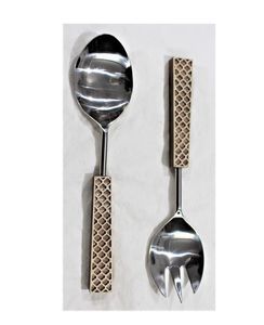 ชุดช้อนสำหรับงานเลี้ยงงานแต่งงานมีด้ามจับไม้ตกแต่งโต๊ะใช้เซ็ตสลัดพร้อมโลโก้ออกแบบและออกแบบชุดสลัด - Product Image 3