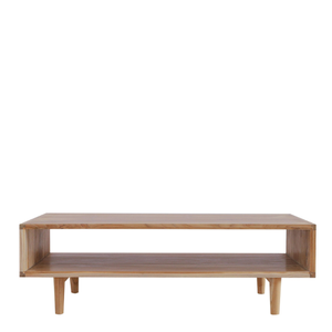 Table basse en teck massif de luxe avec étagère, rangement pratique naturel pour meubles d'extérieur et décoration intérieure - Product Image 5