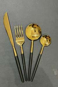 Juego de cubiertos de acero inoxidable de lujo de primera calidad, cuchillo, tenedor, cuchara, cubiertos dorados para regalos de negocios o cenas - Product Image 5