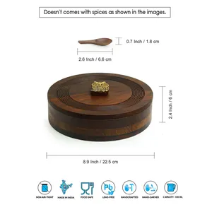 Caja de almacenamiento Masala de madera lujosa de buena calidad Caja de almacenamiento de especias de calidad premium hecha a mano - Product Image 2