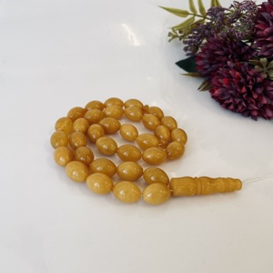 Misbaha de Ámbar del Báltico con Yema de Huevo, 33 Cuentas de Oliva, Tasbih de Ámbar Natural - Product Image 3