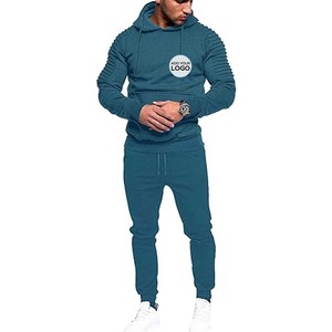 Conjunto de Sudadera con Capucha y Pantalones Deportivos Estampados para Maternidad, de Poliéster/Algodón, para Invierno, con Cordón Ajustable, para Hombre Adulto - Product Image 1