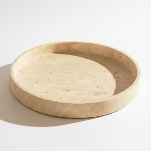 Support de présentation de gâteau de mariage en pierre naturelle rustique, travertin - Product Image 2