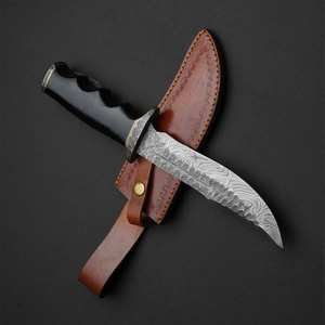 Couteau Bowie fait main lame en acier damas Camping couteaux de survie avec gaine en cuir - Product Image 3