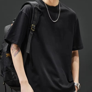 T-shirt décontracté à manches courtes pour homme, en coton 100 %, tricot ample, col rond, anti-UV, séchage rapide, pour l'été en plein air - Product Image 1