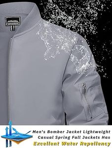 Custom Men's Lightweight Waterproof Stand Collar Bomber Jacket with Sheep <b>Fur</b> <b>Trim</b> Plus Size OEM Option for Spring/Fall/Winter - Product Image 2