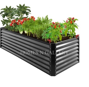 <b>Rectangle</b> new arrival galvanized metal outdoor garden plant & fruits guard raised bed kit <b>planter</b> box with customized finished - Product Image 4