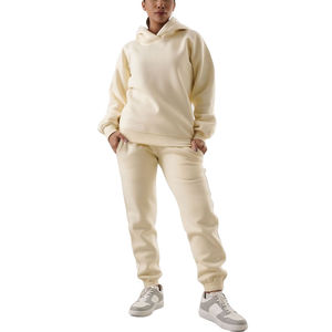 Ensemble de survêtement à capuche pour femmes avec logo personnalisé ODM Ensemble de survêtement de haute qualité 100% coton Jogger Suit Plus Size et caractéristiques de maternité - Product Image 1