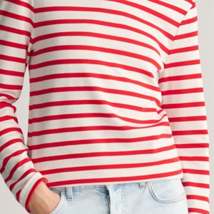 Camiseta de manga larga a rayas para mujer con estilo: alta calidad, cómoda e ideal para atuendos modernos e informales - Product Image 6
