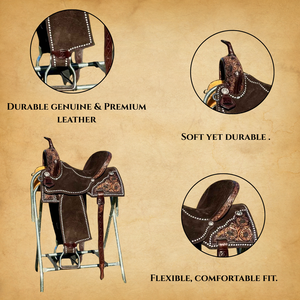 Selle de ranch en cuir occidental de haute qualité sculptée à la main au meilleur prix - Product Image 4