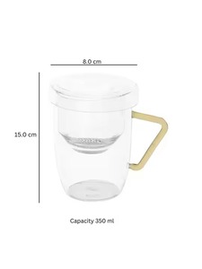 Offre Spéciale élégante tasse à café ou à thé en verre résistant à la chaleur pour déguster des infusions chaudes ou des infusions à base de plantes disponibles au prix d'exportation - Product Image 2