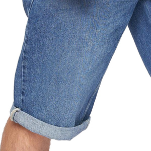 กางเกงยีนส์ขาสั้นสำหรับผู้ชาย, กางเกงยีนส์เอวลอยขนาดกลางมีซิป100% เอวลอยกางเกงขาสั้นผ้าฝ้ายทรงหลวม - Product Image 5