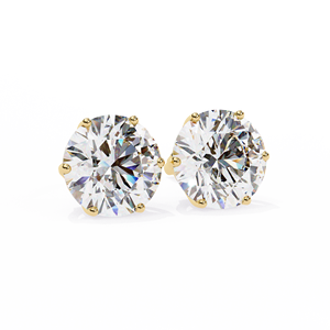 Magnifiques boucles d'oreilles en diamants de laboratoire, or rose, jaune et blanc 14 carats, certifiées IGI, bijoux de fiançailles élégants et tendance, vente en gros pour mariages - Product Image 3