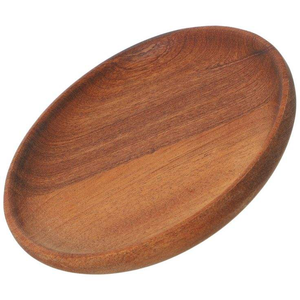 Assiettes rondes en acacia brun naturel, assiette de service en bois, fabriquées à la main et durables, produit de qualité supérieure - Product Image 6