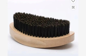 Brosse à barbe ovale en bois IStapromo Gifts Wholesale, noire, rigide, à poils de sanglier, pour hommes, pour ondulations 360° - Product Image 6