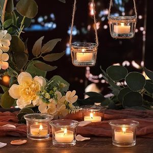 Portavelas de Cristal Hechos a Mano IBS y Velas Votivas - Decoración Navideña y Regalos con Impresión Tipográfica - Product Image 4