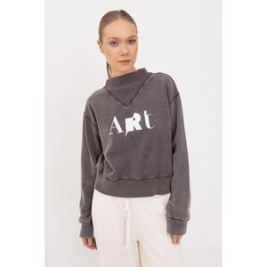 Sweat-shirt imprimé lavable - Anthracite - Product Image 2
