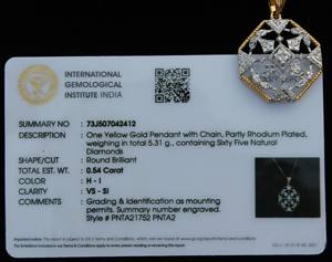 Colgante de lazo de oro amarillo de 18 quilates minimalista elegante IGI certificado joyería de diamantes naturales moderno delicado collar de lujo para mujer - Product Image 2