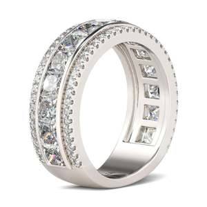 Jeulia Princess Cut Sterling Silver Engagement <b>Ring</b> <b>Band</b> for Women - Product Image 3