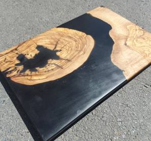 Grossiste de haute qualité unique bleu en bois de chêne résine époxy plateau de service cadeau Surf océan mer pendaison de crémaillère fabriqué au Vietnam - Product Image 4