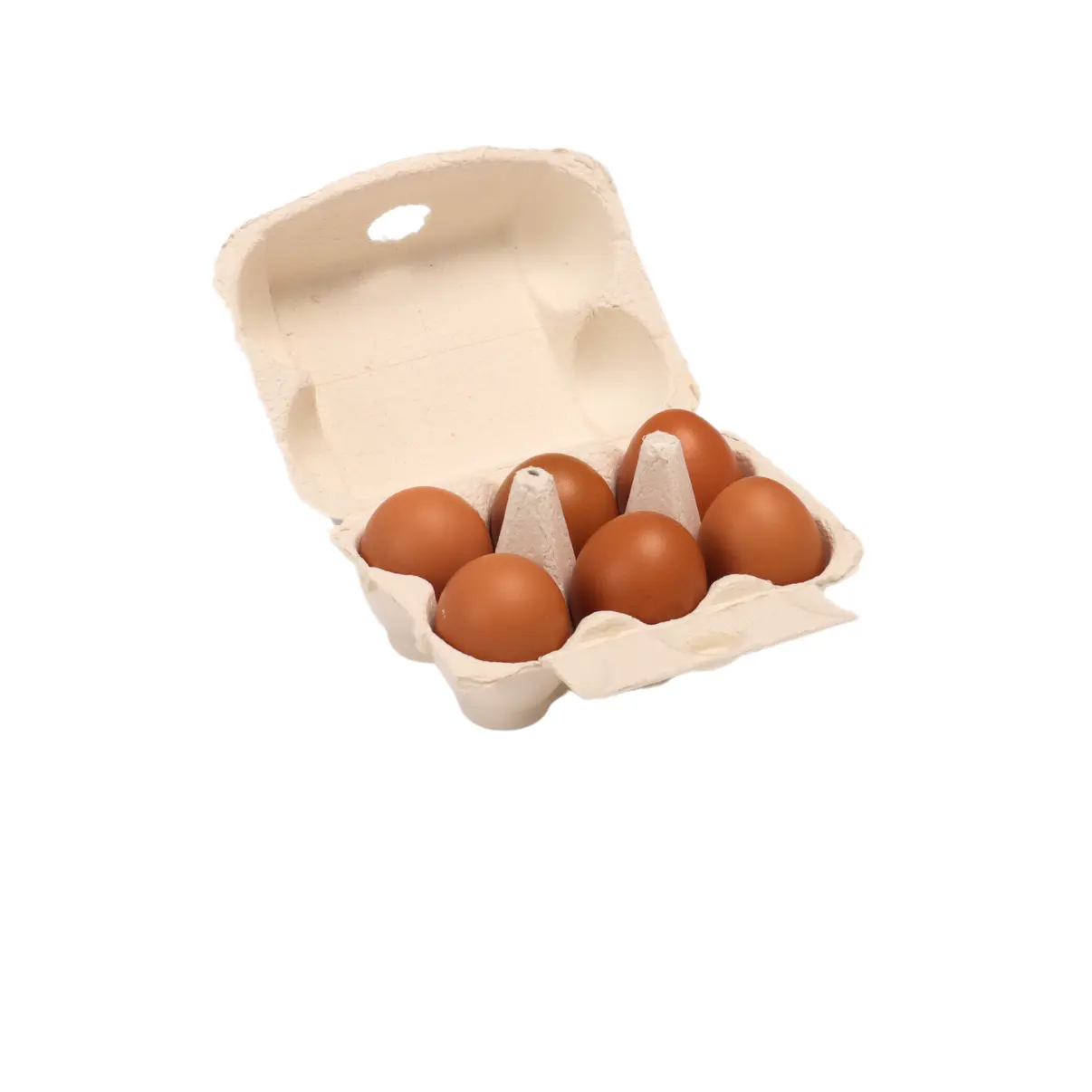 Boîte en carton d'œufs 6 cellules fabriquée par une pâte à papier biodégradable Prix bon marché Boîte à œufs Plateau à œufs fabriqué par le fabricant du Viet Nam