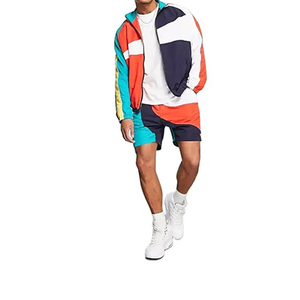 2023 hommes personnalisé correspondant coupe-vent veste short ensemble vêtements de rue survêtement en Nylon grande taille Options - Product Image 2