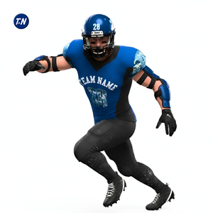 Conjunto de Uniforme de Fútbol Americano al por Mayor, Pantalones Cortos 3D para Hombre, 100% Poliéster, Estampado, Personalizado, Tallas Grandes para Adultos, Transpirable, de Secado Rápido - Product Image 1