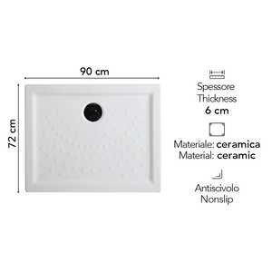 ถาดรองอาบน้ำกันลื่น Koricini ดีไซน์อิตาลี ขนาด 70x90 ซม. เฟอร์นิเจอร์ห้องน้ำเซรามิก - Product Image 2