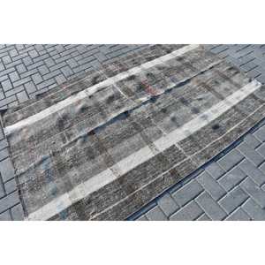 Tapis turc vintage gris beige 4,7x7.2 pieds, fait à la main, motif rectangle classique de grande surface pour le salon, le couloir ou la chambre à coucher - Product Image 2