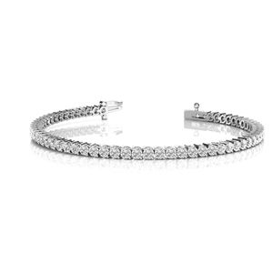 Bracelet à maillons en S avec trèfle en diamant rond de 6.50mm pour femme - Product Image 3
