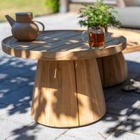 Ensemble de tables basses contemporaines en teck Kurnia Java, écologiques et stables, tables gigognes modernes, luxe pour salon, villa, resort, maison