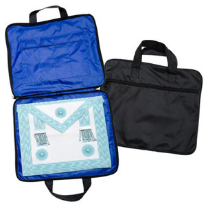 Tablier tactique de maître maçonnique brodé à la main en soie bleue sacs Regalia pour couture de croix prix de vente entier - Product Image 6