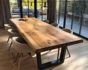Modern Rustic <b>Wood</b> <b>Table</b> Handmade Solid <b>Wood</b> <b>Dining</b> Furniture for Country Home Decor Wooden Farmhouse Kitchen <b>Table</b> for Kitchen - Product Image 5